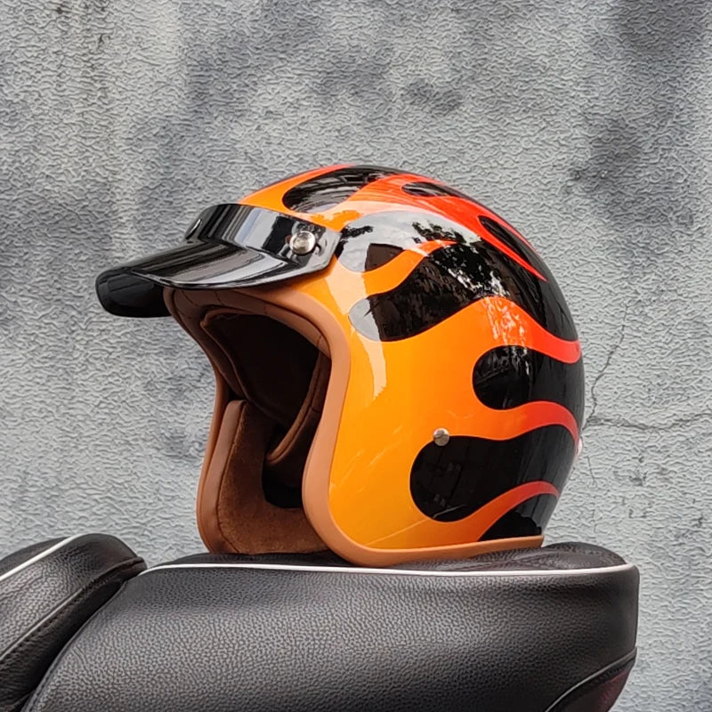 Retro 3/4 Open Face Motorcycle Helmet – DOT Certified | Unisex