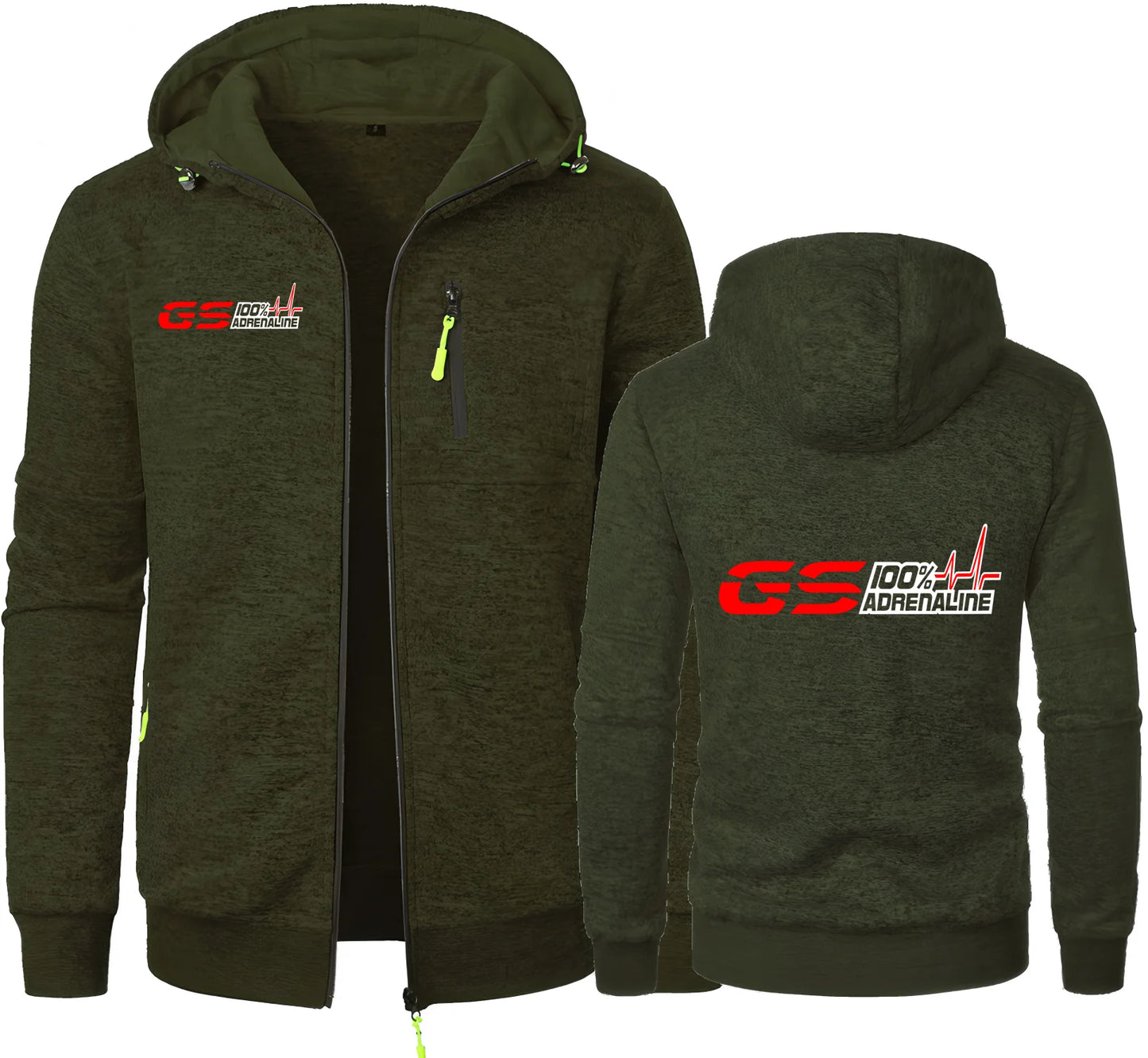 Moto Biker Fleece Zip Hoodie – Full-Zip Rider Sweatshirt Jacket