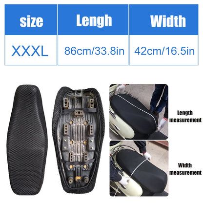 3D Mesh Motorcycle Seat Cover – Breathable Anti-Slip Cushion S-6XL