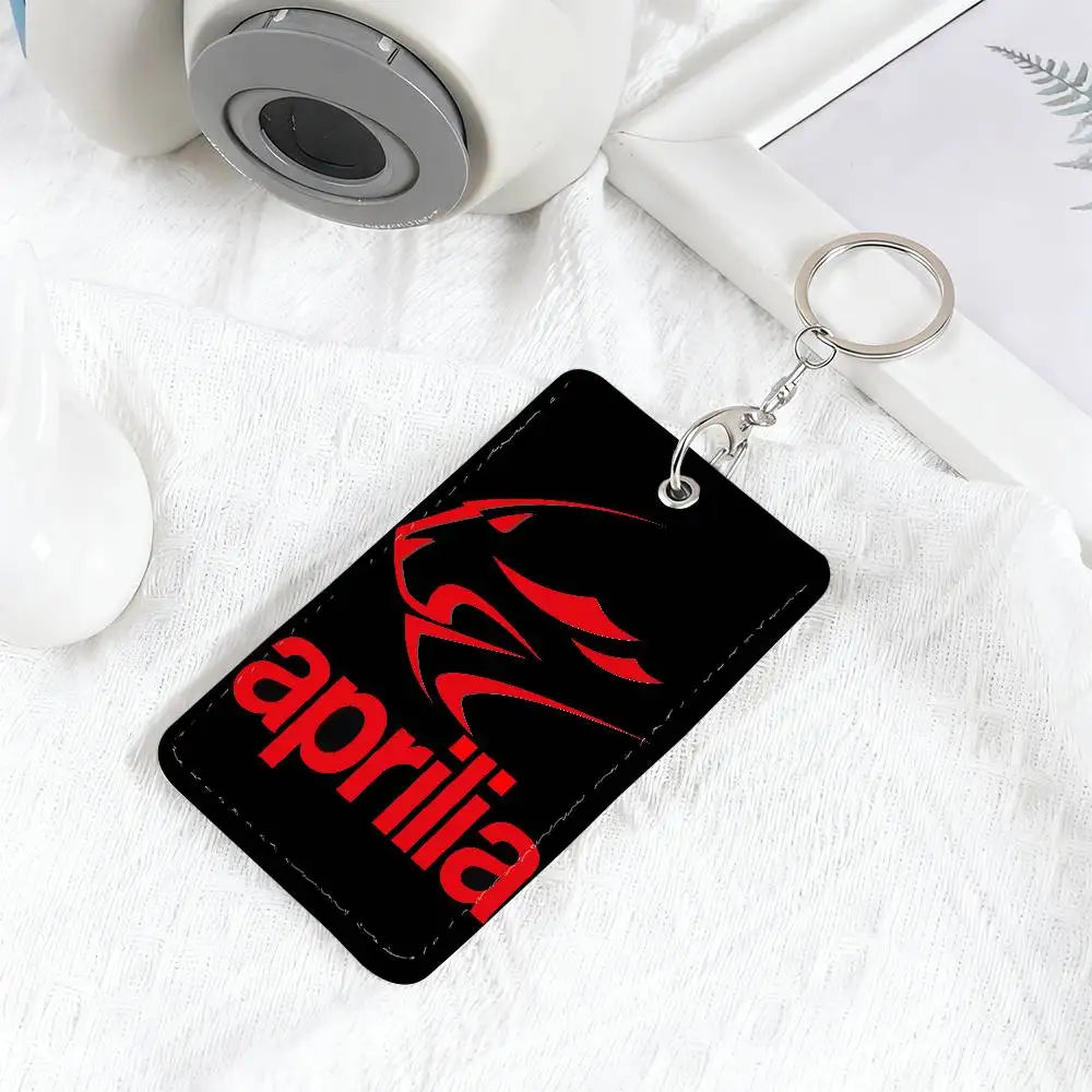 Racing Motorcycle Card Holder with Keyring – PU Leather Wallet