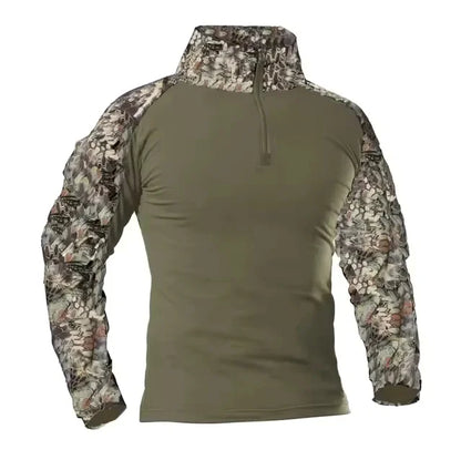 Men's Tactical Long Sleeve Hiking Shirt – Breathable Outdoor Camouflage Top