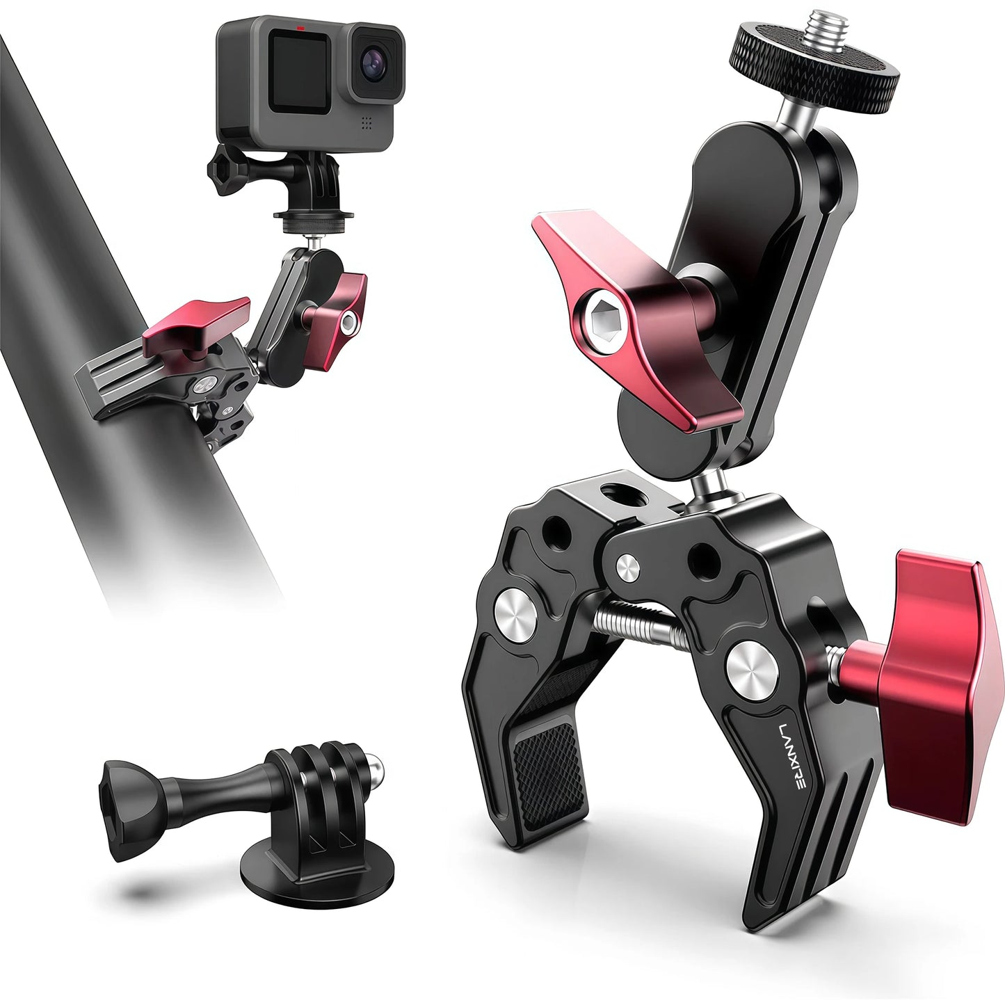 Roll Cage Camera Mount – 360° Ball Head with Action Cam Adapter