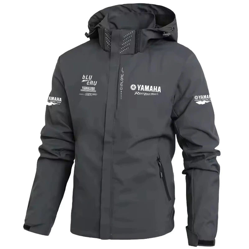 Windproof Waterproof Outdoor Riding Jacket – Detachable Hood, 4-Season