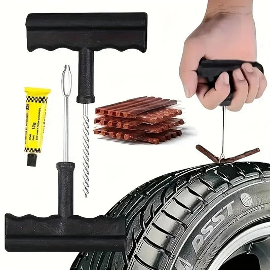 Motorcycle Tubeless Tire Repair Kit – 6-Piece Puncture Plug Set