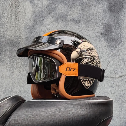 Retro 3/4 Open Face Motorcycle Helmet – DOT Certified | Unisex