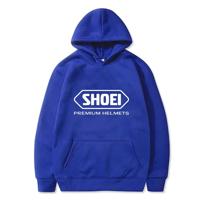 Helmet Print Motorcycle Hoodie – Long Sleeve Pullover for Riders