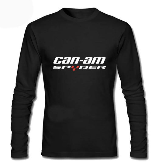 Men's Motorcycle Long Sleeve Graphic T-Shirt Cotton Rider Tee