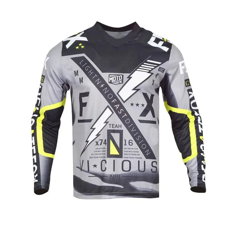 Maglia da motocross traspirante ad asciugatura rapida, maniche lunghe, unisex, da fuoristrada MX e ciclismo da gara