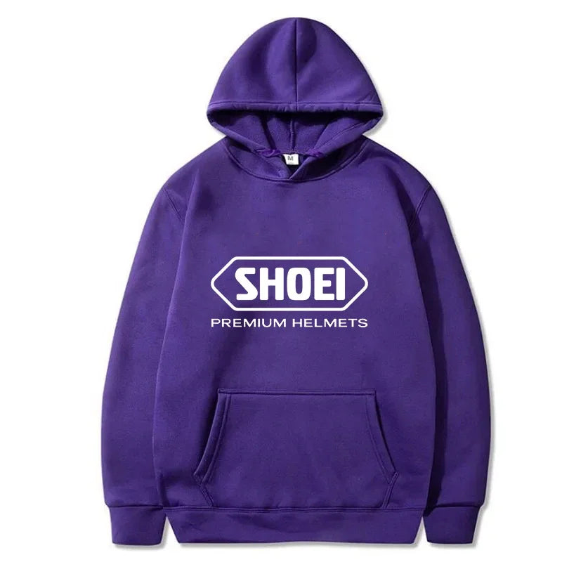 Helmet Print Motorcycle Hoodie – Long Sleeve Pullover for Riders