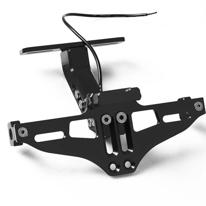 CNC Aluminum Motorcycle License Plate Frame with LED Light – Universal Fit