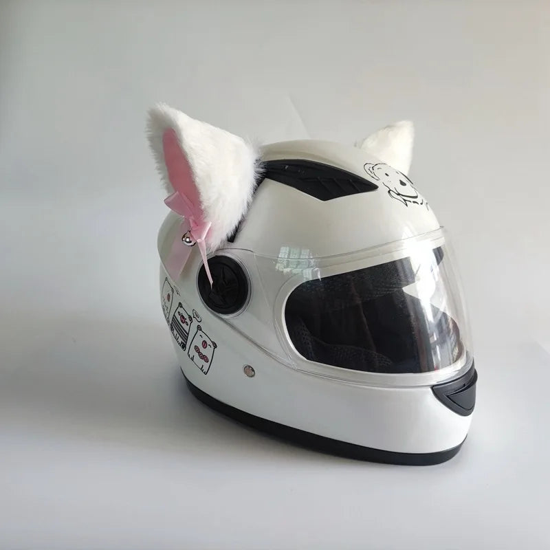 Plush Motorcycle Helmet Cat Ears