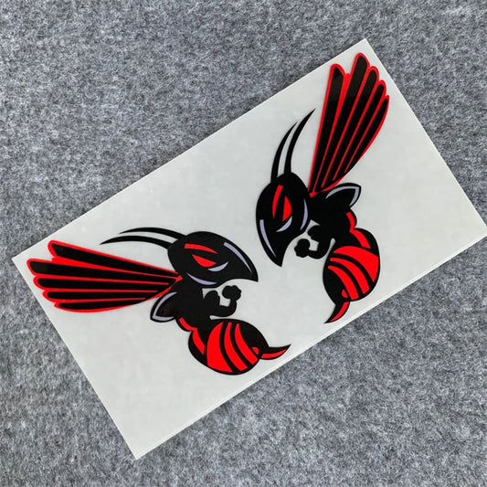 Angry Wasp PVC Waterproof Decal Sticker Set – Motorcycle Car Truck Body (2pcs)