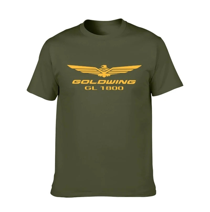 Goldwing GL1800 Motorcycle Graphic T-Shirt — 12 Colors, Men's Cotton Tee