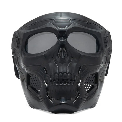 Skull Full Face Motorcycle Mask with Colored Goggle