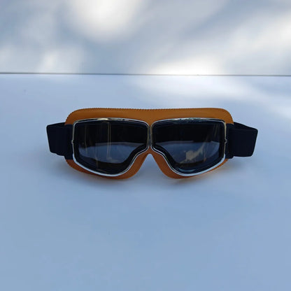 Retro Leather Motorcycle Goggles – Vintage Windproof Riding Glasses