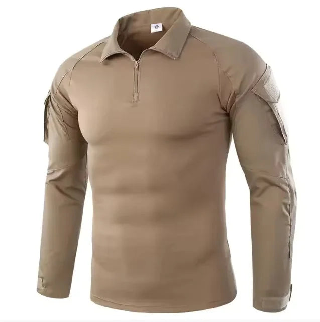 Men's Tactical Long Sleeve Hiking Shirt – Breathable Outdoor Camouflage Top