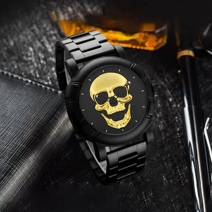 Skull Quartz Watch – Alloy Case with Optional Matching Bracelet