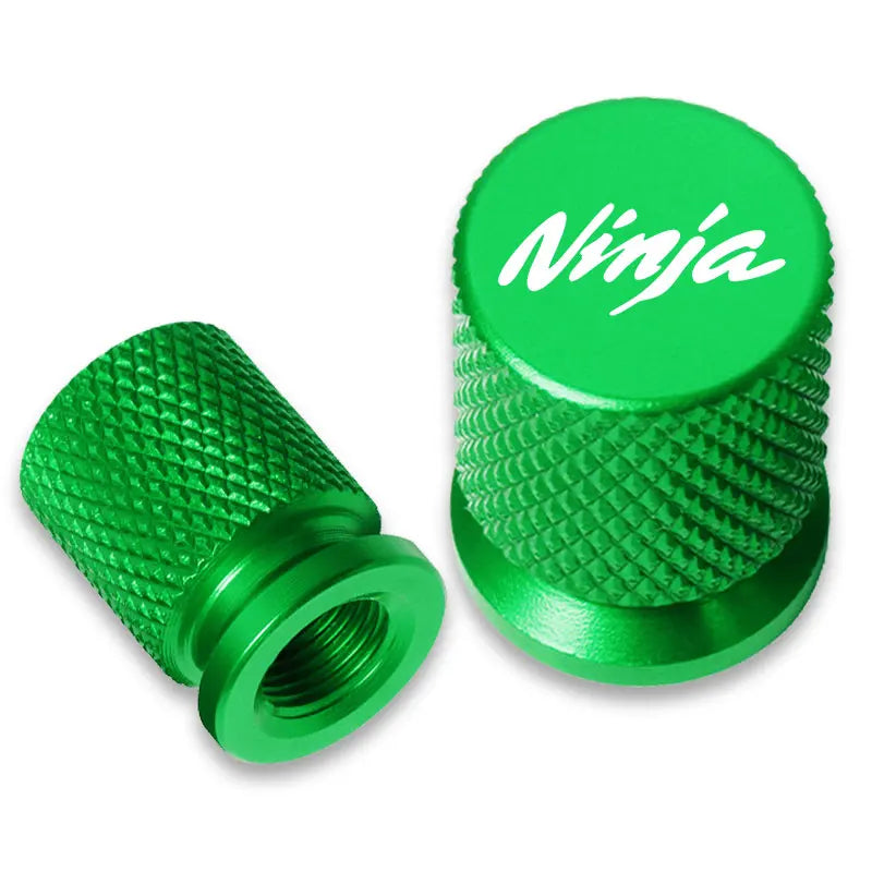 CNC Aluminum Motorcycle Tire Valve Stem Caps – Ninja Logo | 2PCS