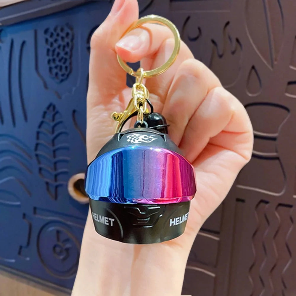 Light-Up Helmet Keychain – Mini Night Light Bag Charm for Riders