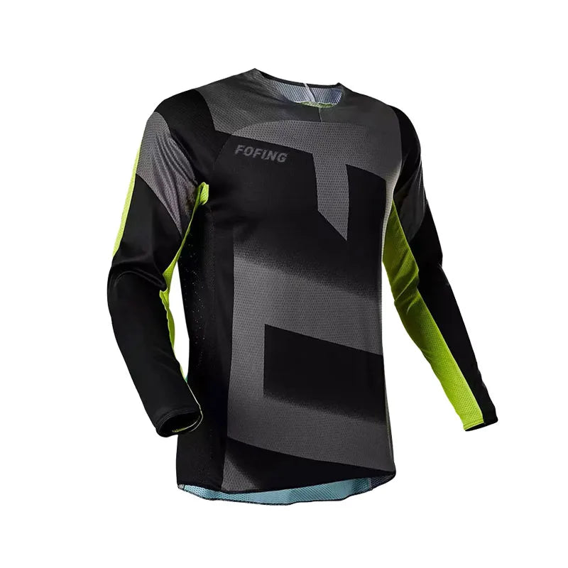 Maglia da motocross traspirante ad asciugatura rapida, maniche lunghe, unisex, da fuoristrada MX e ciclismo da gara