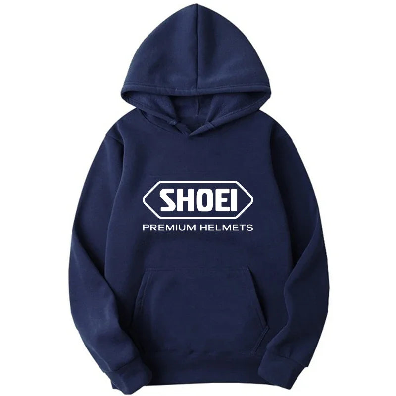 Helmet Print Motorcycle Hoodie – Long Sleeve Pullover for Riders