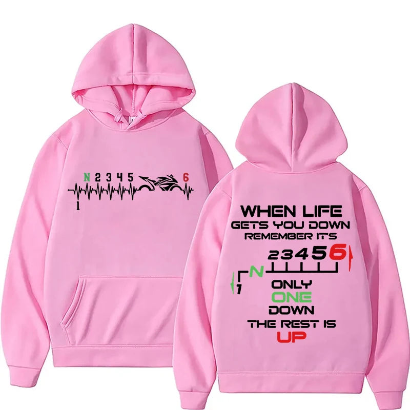 Motorcycle Gear Shift Heartbeat Hoodie – Rider Pullover