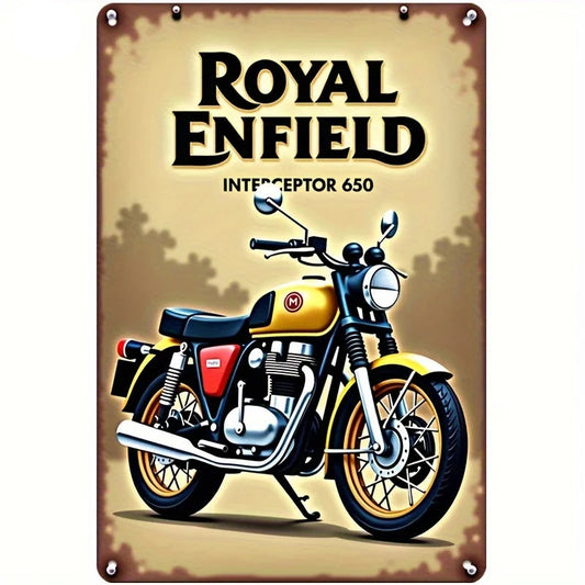 R. Enfield Interceptor 650 Metal Tin Sign — Retro Garage Wall Decor