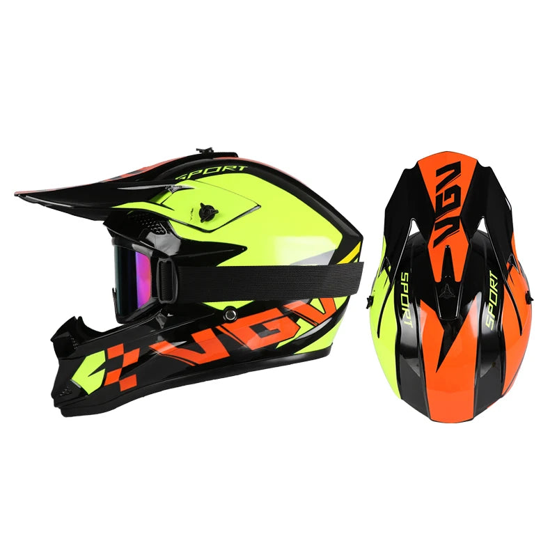 Off-Road Motorcycle Helmet with Goggles – Full Face Motocross