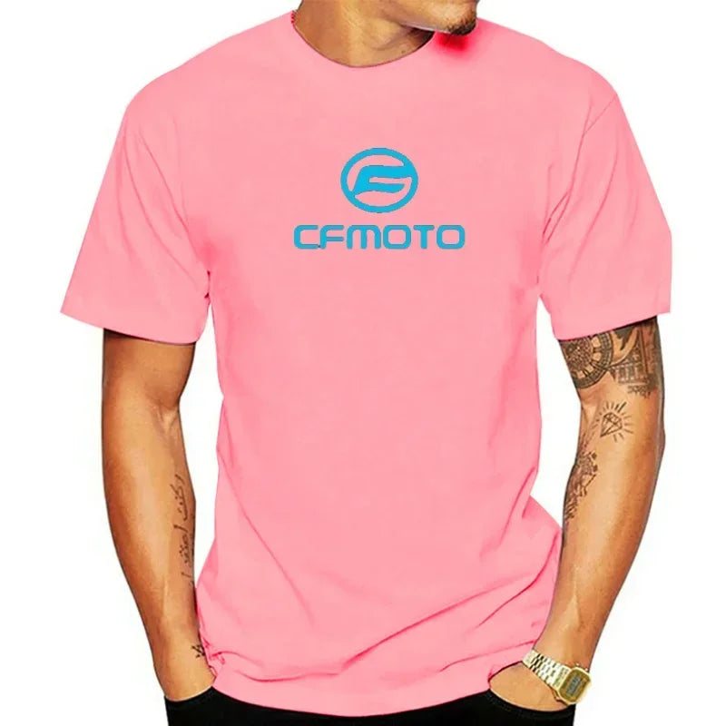 Motorcycle Graphic Cotton T-Shirt – Oversized Casual Tee for Riders