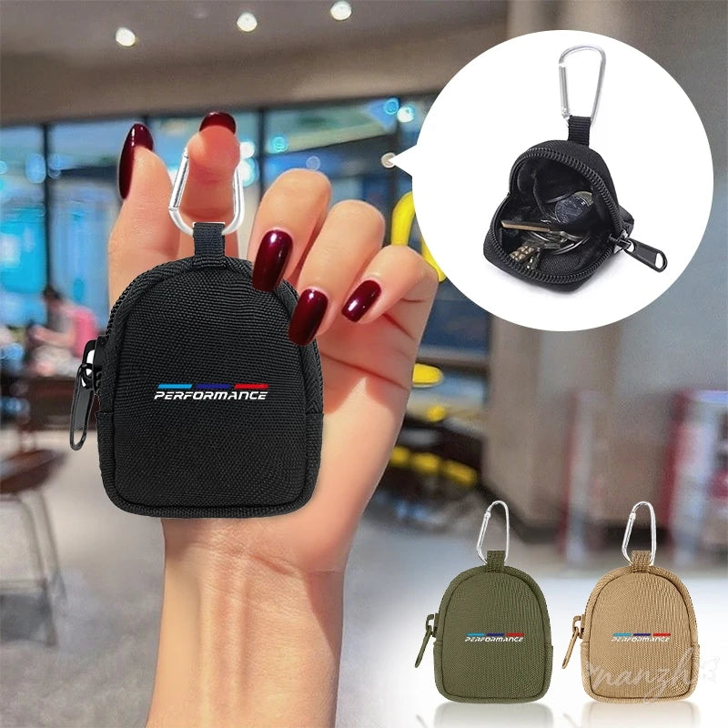 Key Wallet Coin Purse – Zipper Keychain Pouch for Car Enthusiasts