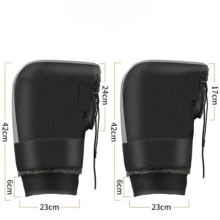 Winter Motorcycle Handlebar Muffs Triple Insulation Waterproof – Reflective