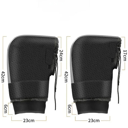 Winter Motorcycle Handlebar Muffs Triple Insulation Waterproof – Reflective