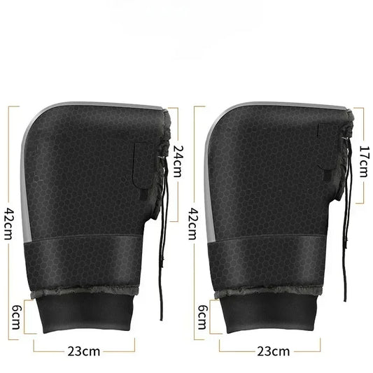 Winter Motorcycle Handlebar Muffs Triple Insulation Waterproof – Reflective