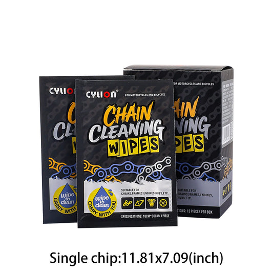 Motorcycle Maintenance Wipes – Bike Chain Degreaser Cloths (12PCS)