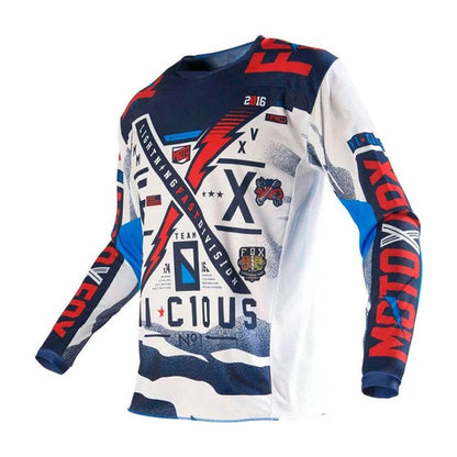 Maglia da motocross traspirante ad asciugatura rapida, maniche lunghe, unisex, da fuoristrada MX e ciclismo da gara