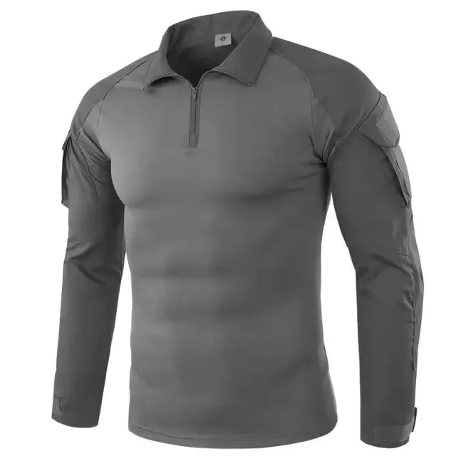 Men's Tactical Long Sleeve Hiking Shirt – Breathable Outdoor Camouflage Top