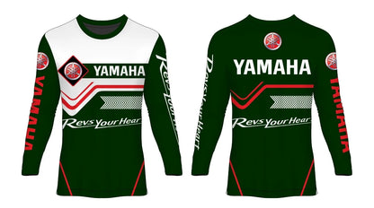 Camiseta de manga longa para motociclismo e ciclismo, poliéster estampado e respirável
