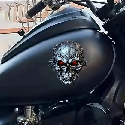 3D Metal Skull Stickers for Motorcycles – Waterproof PVC Decal