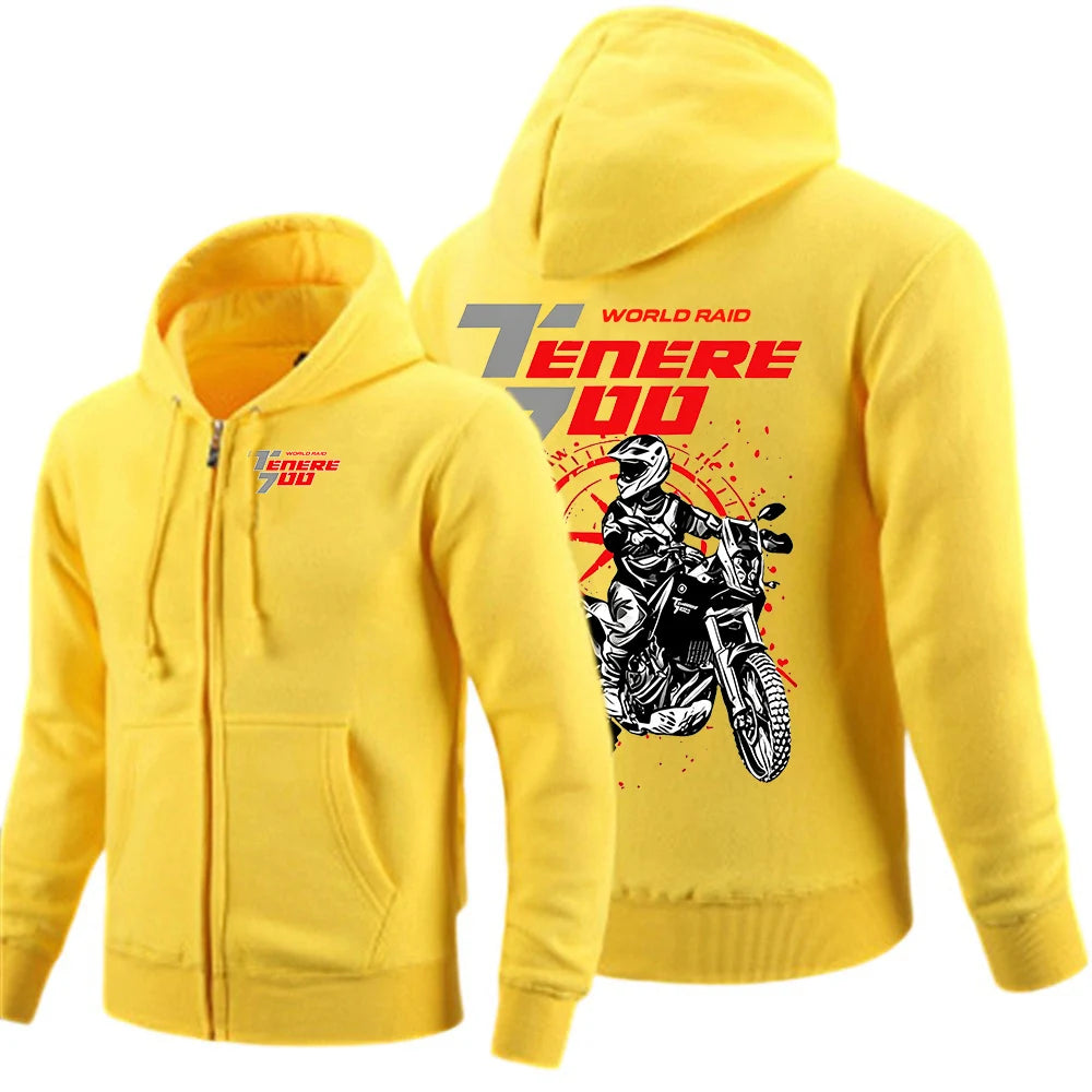Men's Motorcycle Rider Hoodie Jacket – Spring & Autumn Zip-Up Sweatshirt