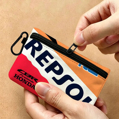 Mini Oxford Zipper Coin Purse with Carabiner – Water-Resistant Pouch