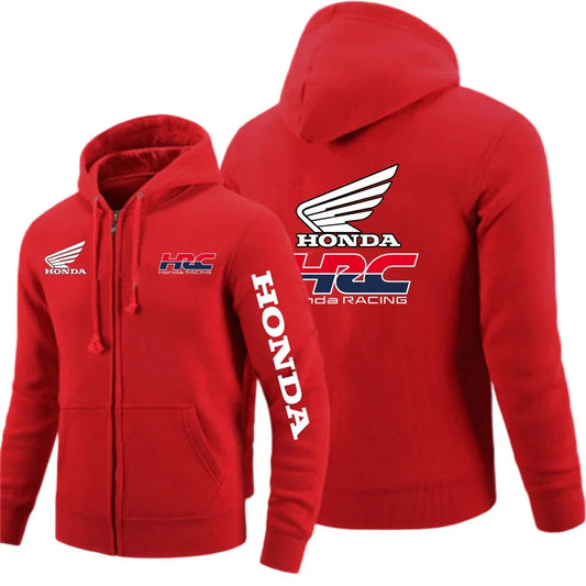 Honda Racing HRC Zip-Up Hoodie – Slim Fit Cotton Sweatshirt