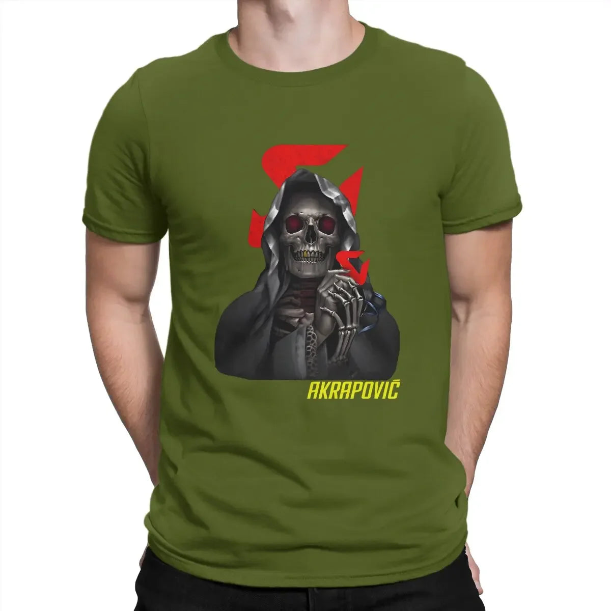 Men's Dark Reaper Skull Graphic T-Shirt – Pure Cotton Moto Enthusiast Tee