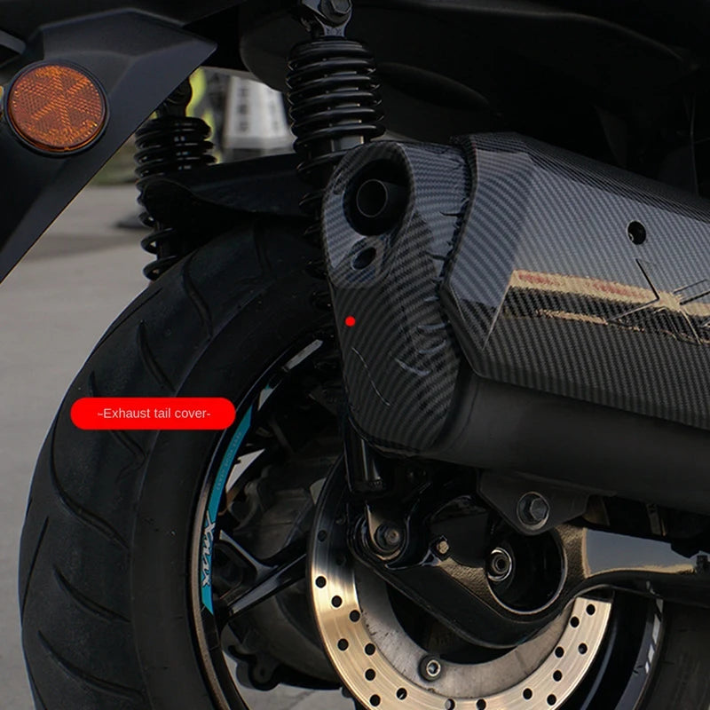 XMAX Exhaust Pipe Tail Cover – Carbon Fiber Pattern