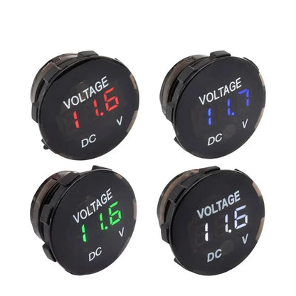 Round LED Digital Voltmeter DC 12V 24V – Panel Voltage Gauge 26mm