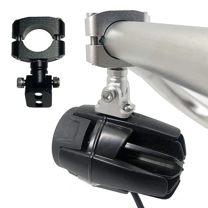 CNC Aluminum Motorcycle Spotlight Clamp Bracket – 22–25mm Tube Mount, Adjustable Pivot