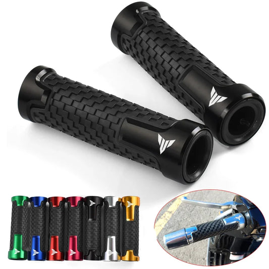 CNC Motorcycle Handlebar Grips 7/8" 22mm | Rubber Gel Aluminum