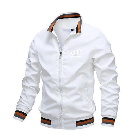 Racing Wing Stand Collar Zip Jacket – Casual Sports Coat