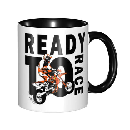 Racing Motorcycle Ceramic Coffee Mug – Biker Gift 330ml