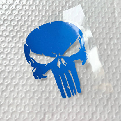 Skull Cracked Reflective Motorcycle Sticker – Waterproof PVC Tank & Fairing Decal