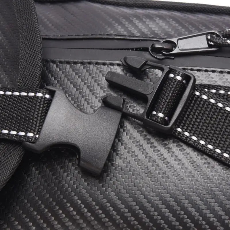 Motorcycle Waterproof Leg Bag – Carbon Fiber PU Leather Waist & Shoulder Carry